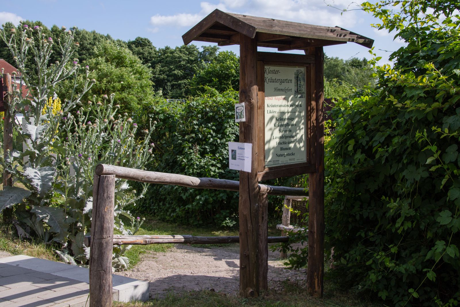Himmelpfort-Klostergarten-Hinweistafel