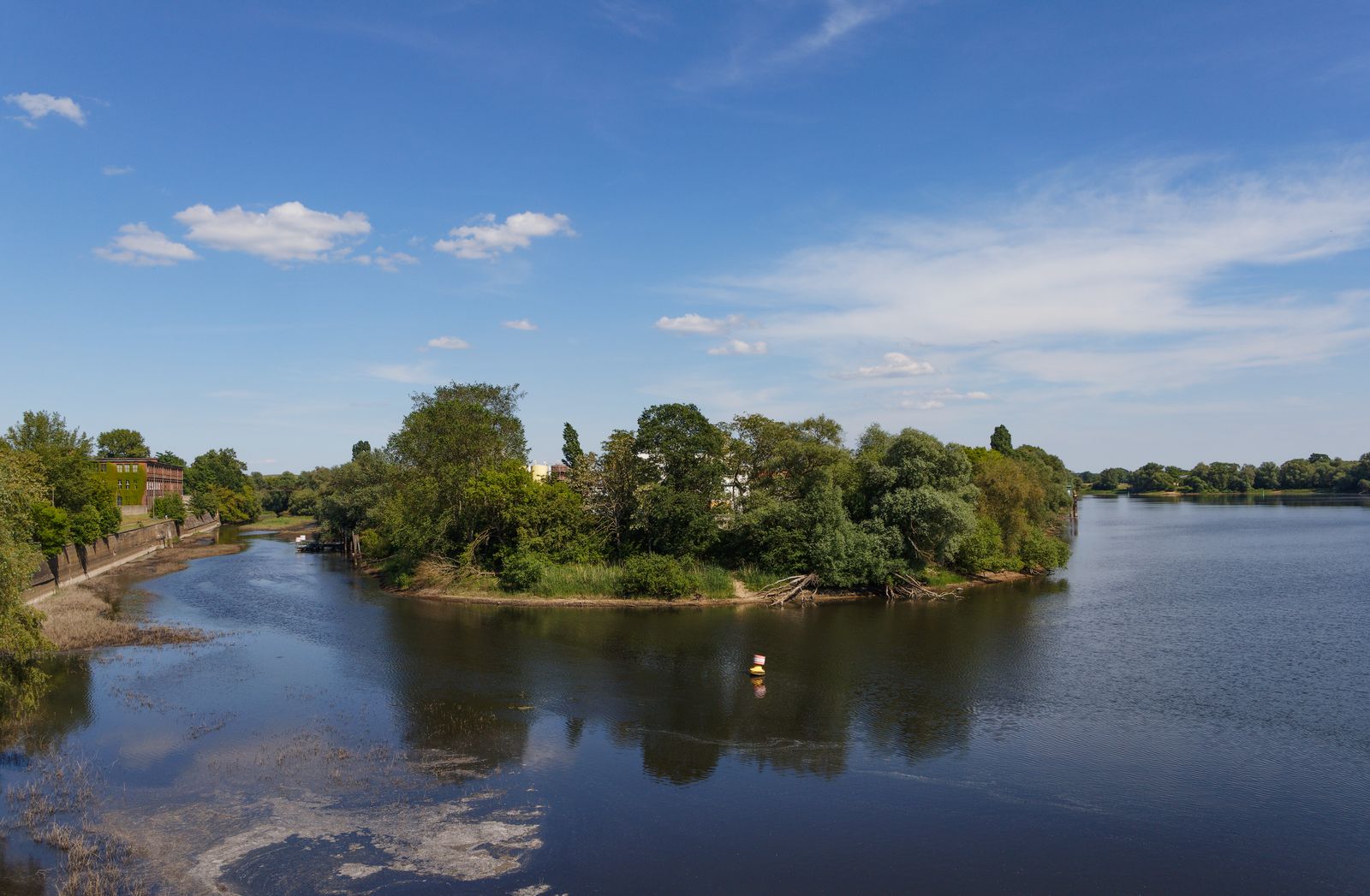 Wittenberge - Die Stepenitz mündet zusammen mit der Karthane in die Elbe